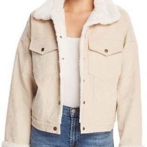Sadie & sage corduroy lined faux fur jacket
